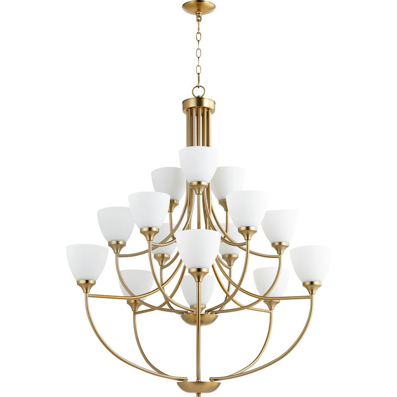 Quorum Enclave 15 Light 38.5' Chandelier, Aged Brass