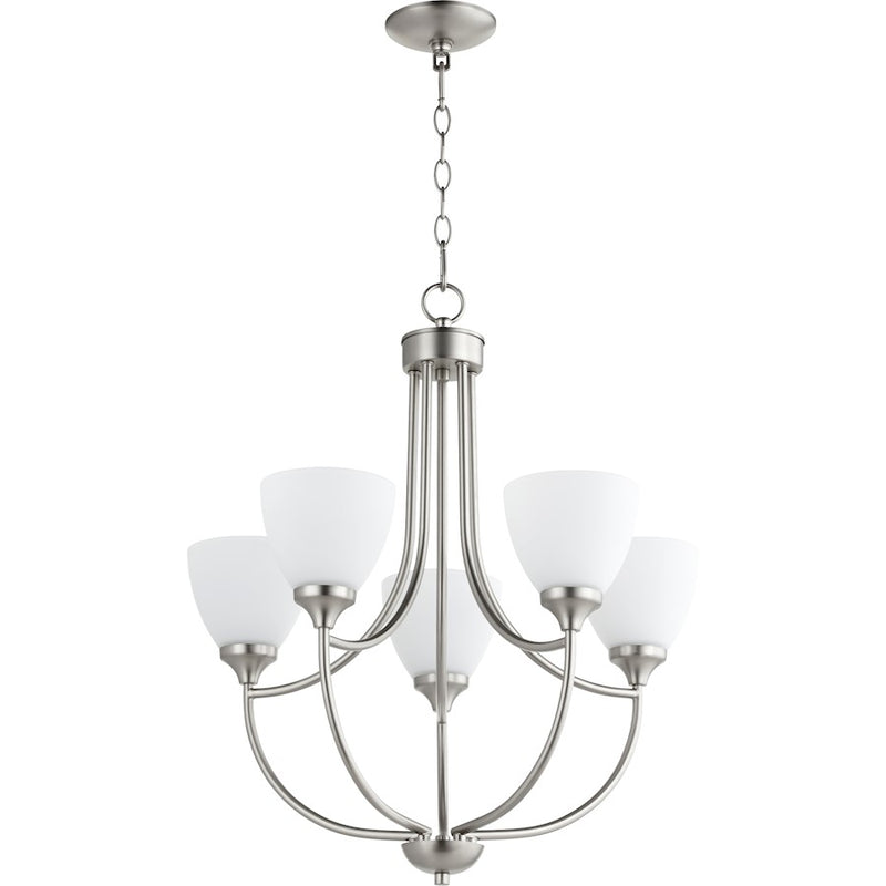 Quorum Enclave 5 Light 24' Chandelier, Satin Nickel
