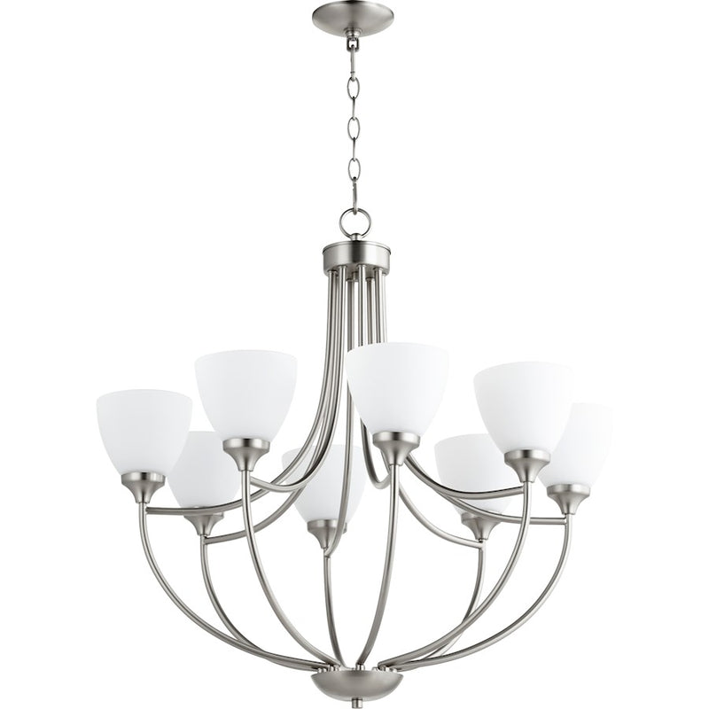 Quorum Enclave 8 Light 30' Chandelier, Satin Nickel