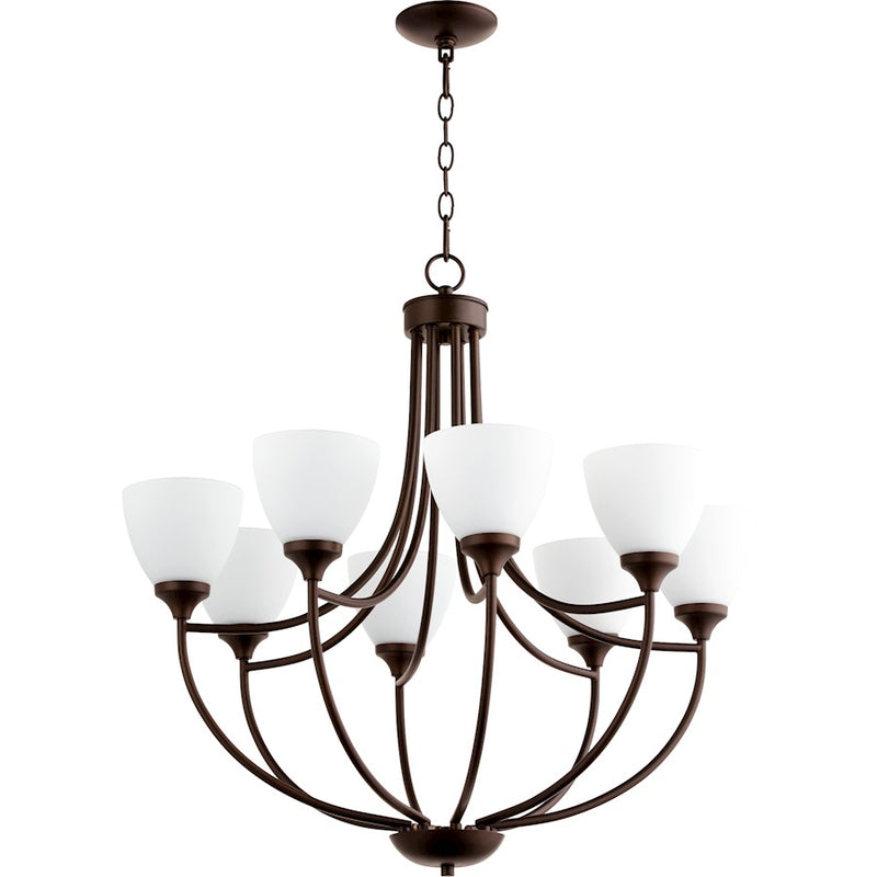 Quorum Enclave 8 Light 30' Chandelier, Oiled Bronze