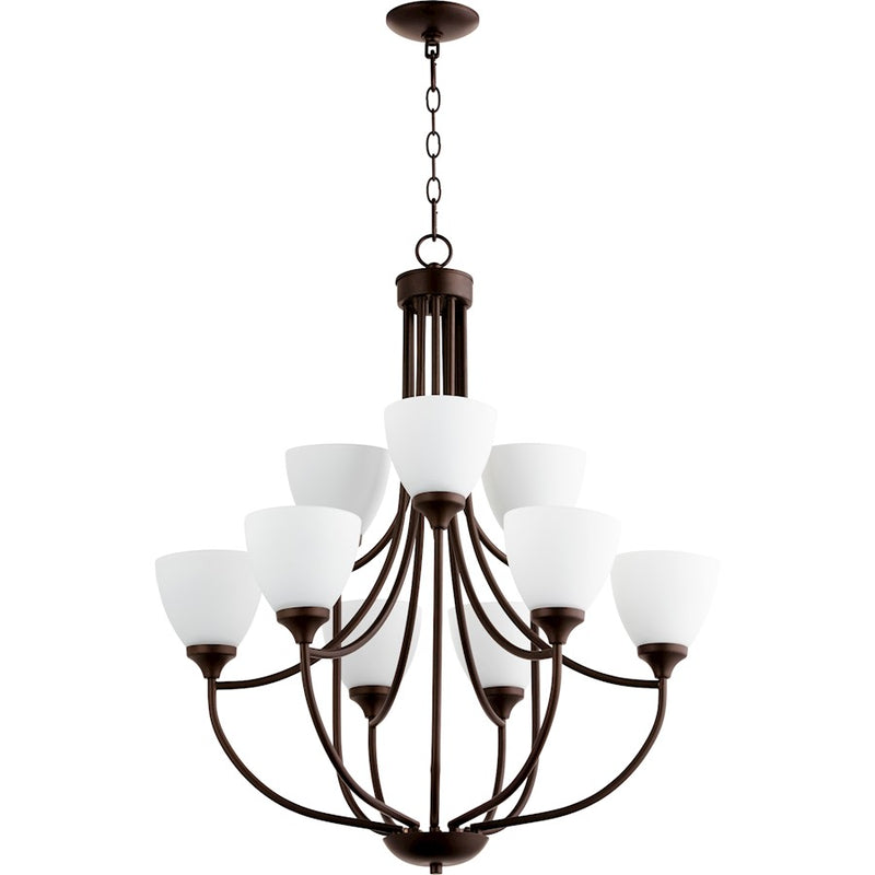 Quorum Enclave 9 Light 27' Chandelier, Oiled Bronze