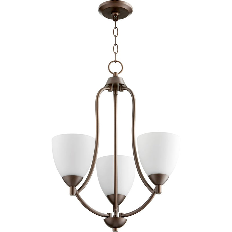 Quorum Barkley 3 Light Chandelier, Oiled Bronze