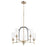 Quorum Espy Chandelier, Noir/Aged Brass/Clear