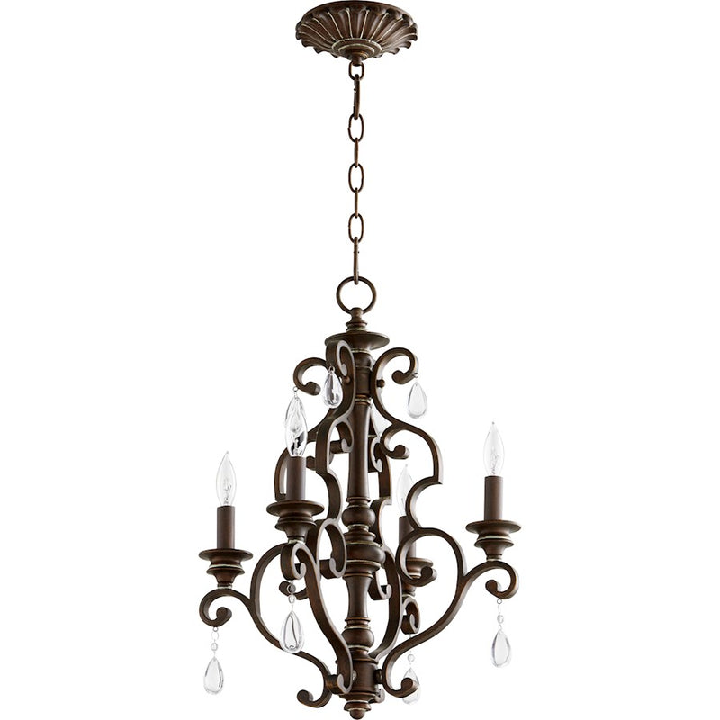 Quorum San Miguel 4 Light 16' Chandelier, Vintage Copper