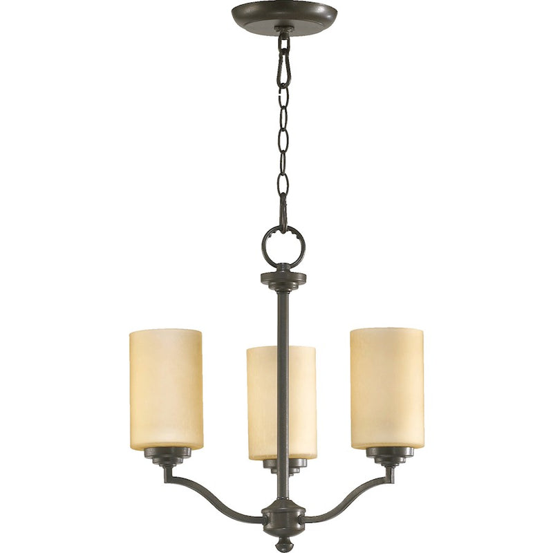Quorum Atwood 3 Light Chandelier, Oiled Bronze