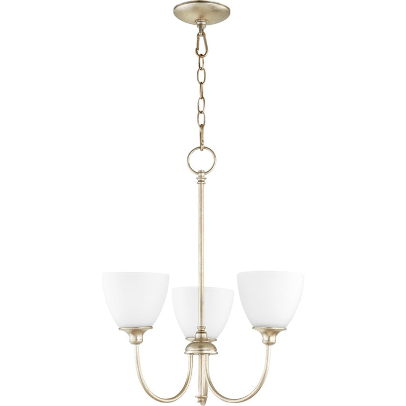 Quorum Celeste 3 Light 21' Chandelier, Aged Silver Leaf