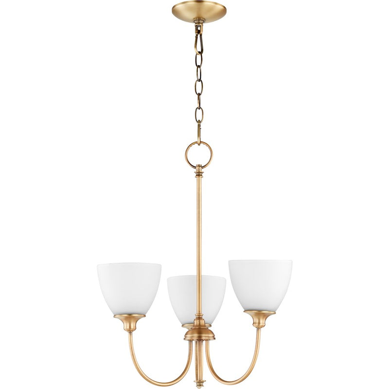 Quorum Celeste 3 Light 21' Chandelier, Aged Brass