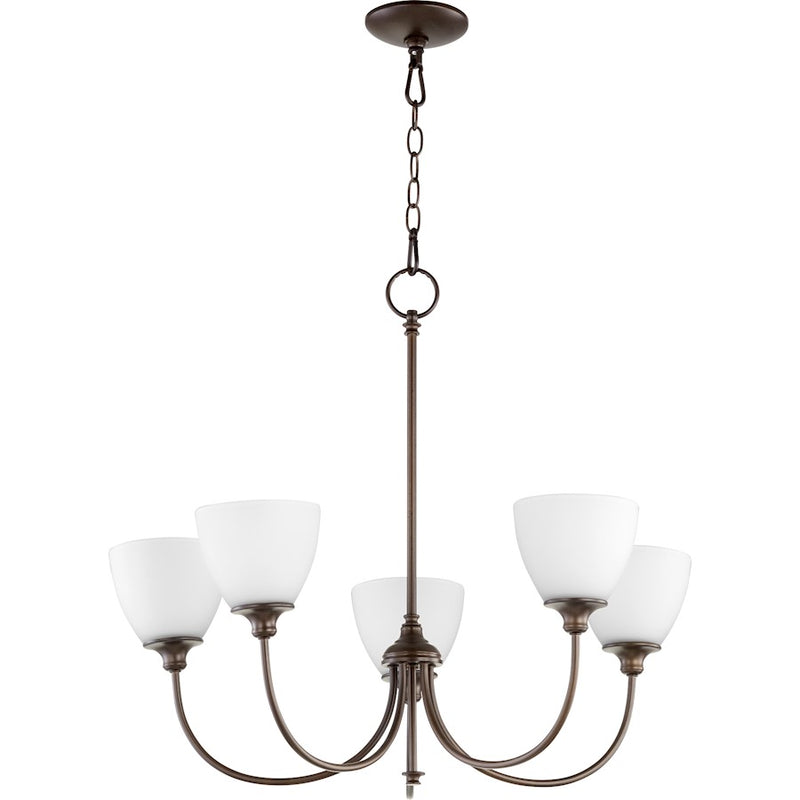 Quorum Celeste 5 Light 27' Chandelier, Oiled Bronze