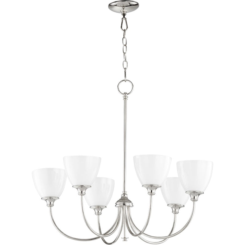 Quorum Celeste 6 Light 28' Chandelier, Polished Nickel