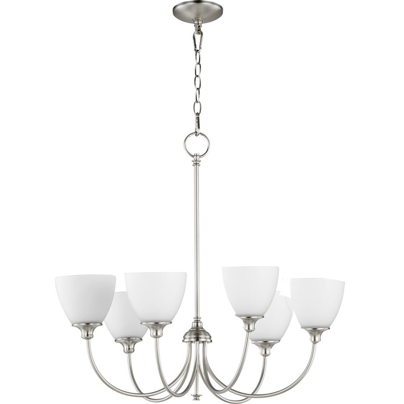 Quorum Celeste 6 Light 28' Chandelier, Satin Nickel