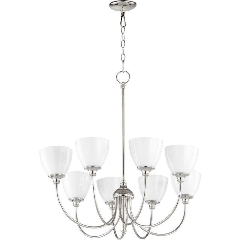 Quorum Celeste 8 Light 32' Chandelier, Polished Nickel
