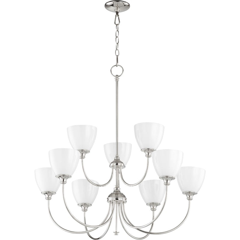 Quorum Celeste 9 Light 32' Chandelier, Polished Nickel