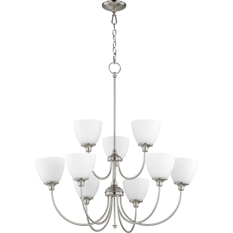 Quorum Celeste 9 Light 32' Chandelier, Satin Nickel