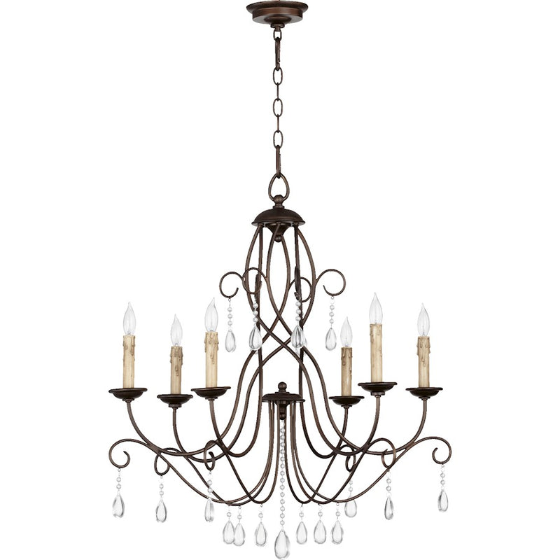Quorum Cilia 6 Light Chandelier, Oiled Bronze
