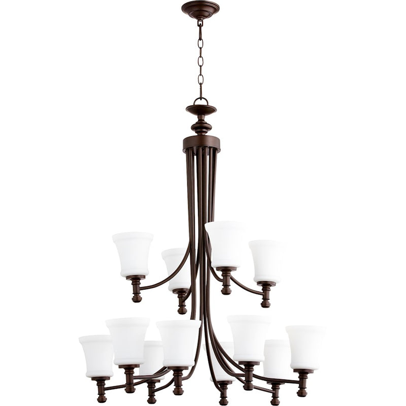 Quorum Rossington 12 Light 35.25' Chandelier, Oiled Bronze