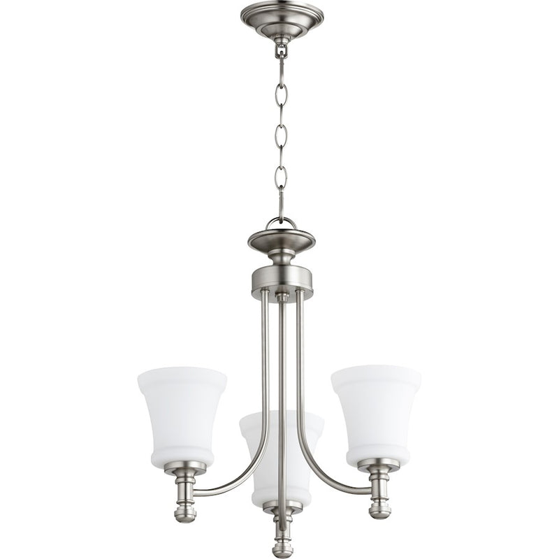 Quorum Rossington 3 Light 18' Chandelier, Satin Nickel