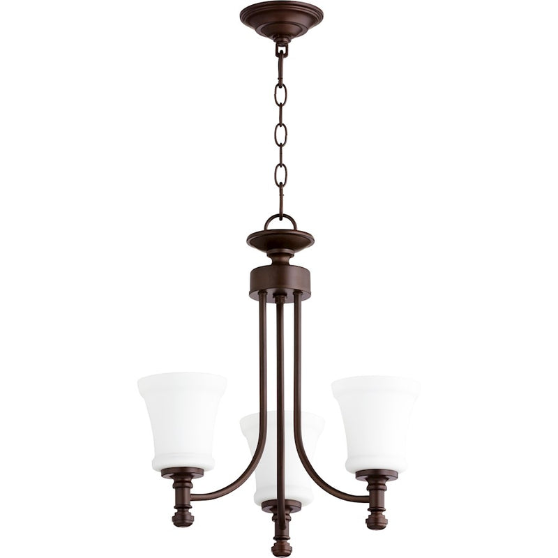 Quorum Rossington 3 Light 18' Chandelier, Oiled Bronze