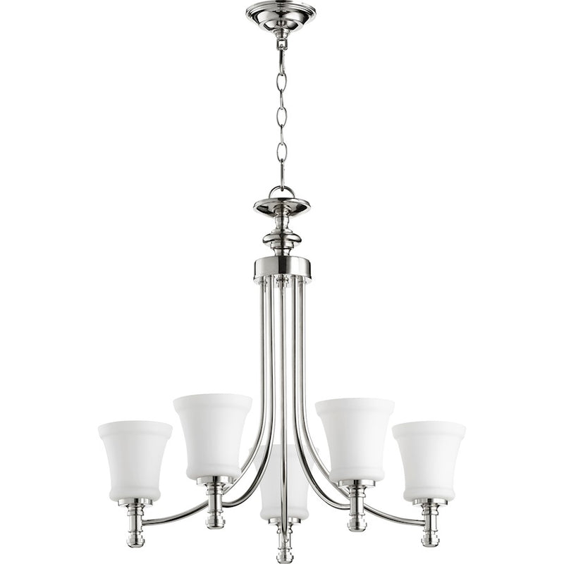 Quorum Rossington 5 Light 25' Chandelier, Polished Nickel