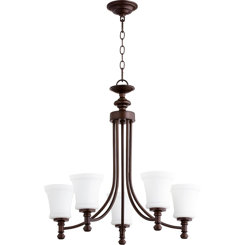 Quorum Rossington 5 Light 25' Chandelier, Oiled Bronze