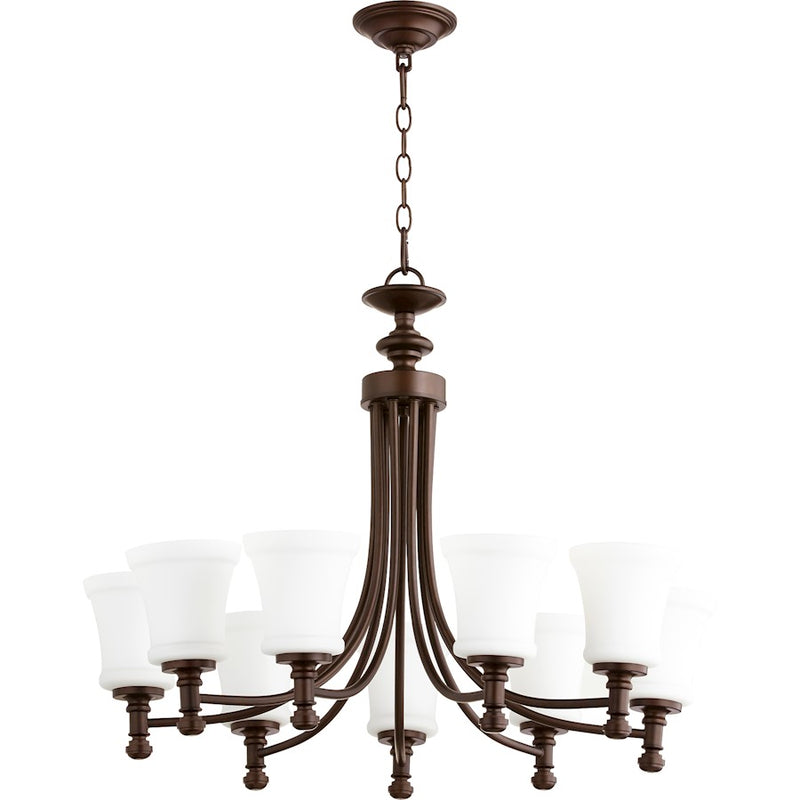 Quorum Rossington 9 Light 31' Chandelier, Oiled Bronze