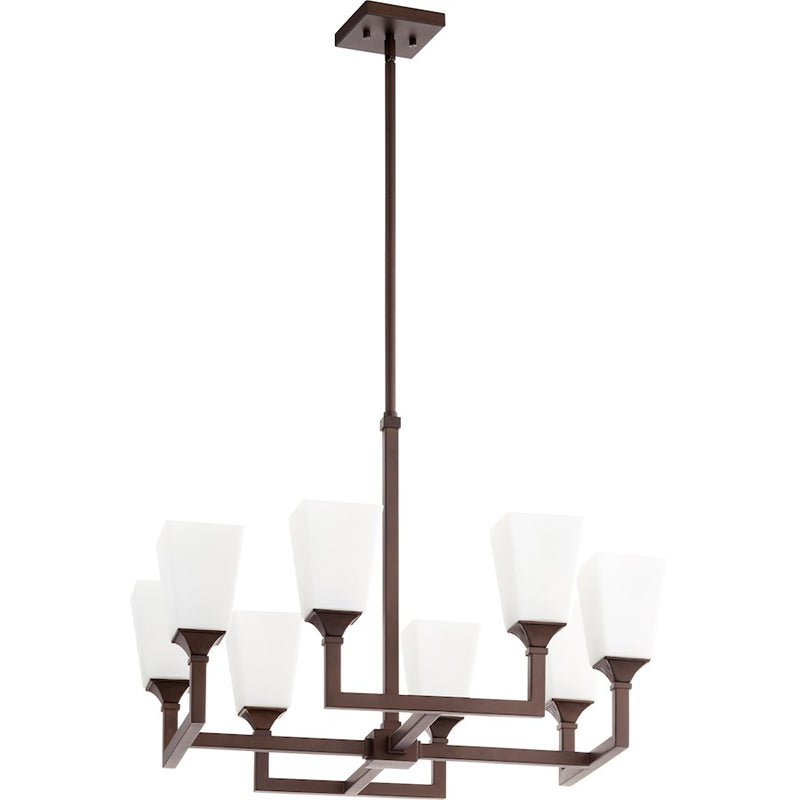 Quorum Wright 8 Light Chandelier, Oiled Bronze