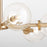 Quorum Rovi 6 Light Chandelier, Aged Brass/Clear
