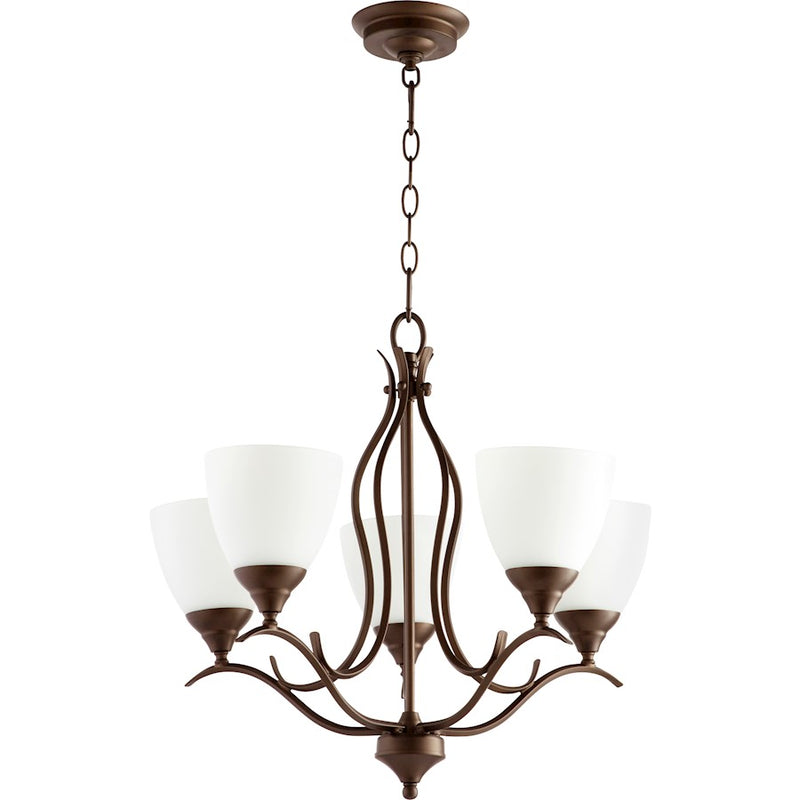 Quorum Flora 5 Light 21.5' Chandelier, Oiled Bronze