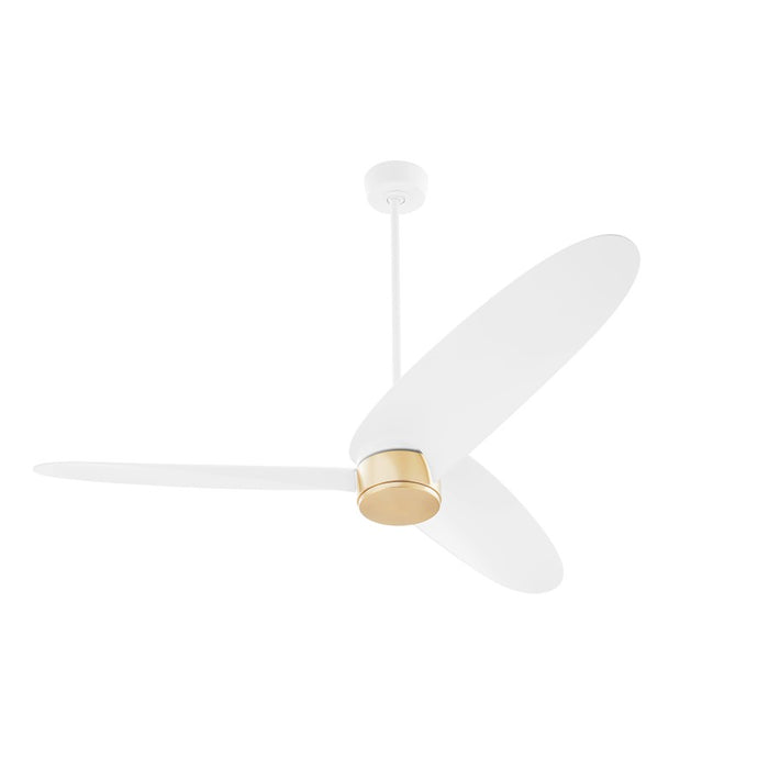 Quorum Brisa 60" 3 Blade Patio Fan, Studio White/Aged Brass