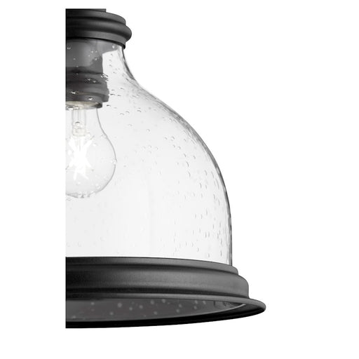 Quorum 1 Light 13.25" Pendant With Ring, Noir/Clear Seeded