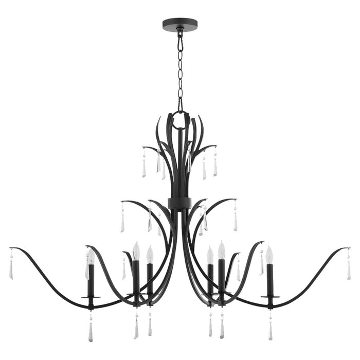 Quorum Majesty 6Lt Chandelier, Matte Black - 620-6-59