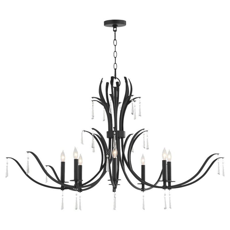 Quorum Majesty 8Lt Chandelier, Matte Black