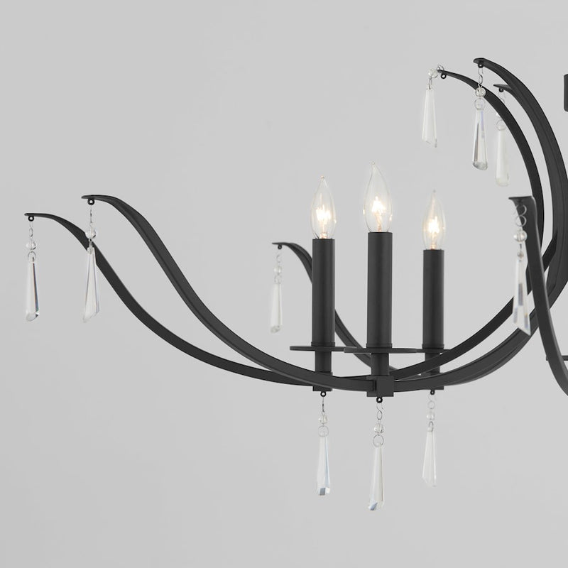 Quorum Majesty 8Lt Chandelier, Matte Black