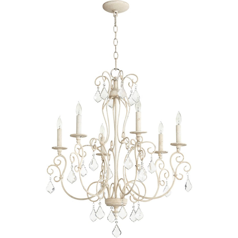 Quorum Ariel 6 Light 26.5' Chandelier, Persian White