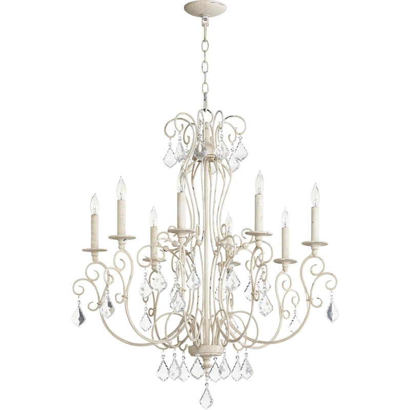 Quorum Ariel 8 Light 30' Chandelier, Persian White