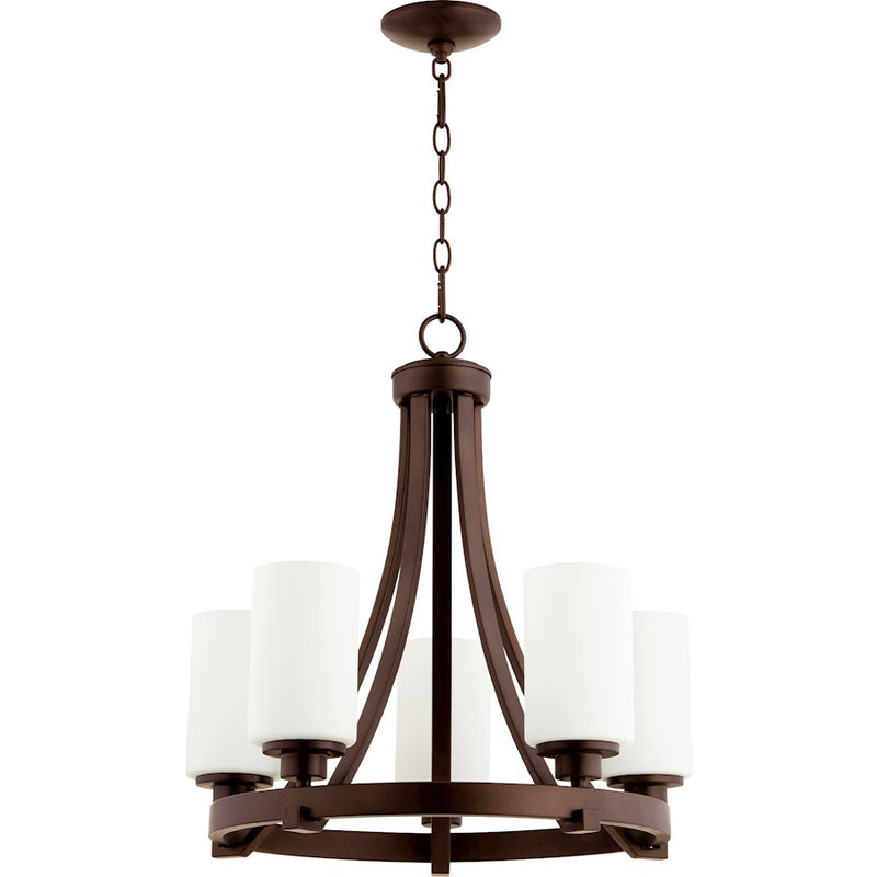 Quorum Lancaster 5 Light 21' Chandelier, Oiled Bronze
