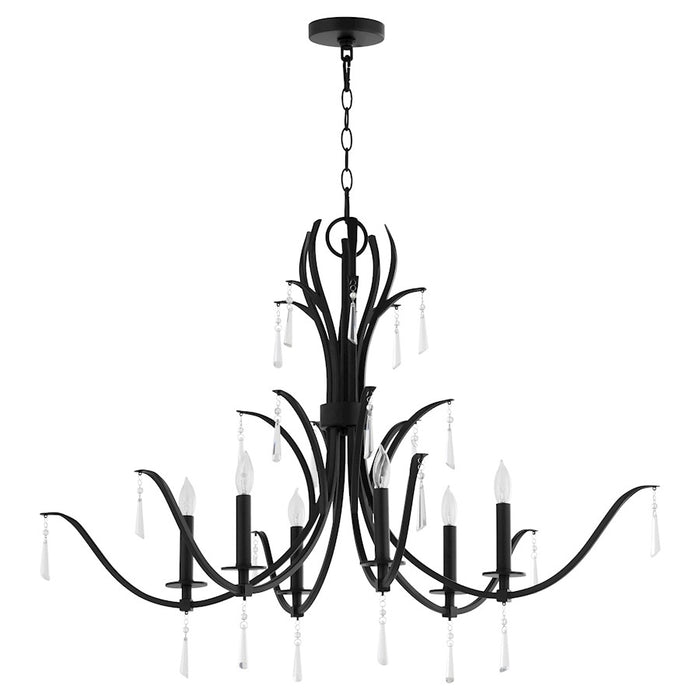 Quorum Majesty 6Lt Ellipse Chandelier, Matte Black - 621-6-59