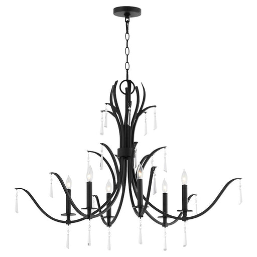 Quorum Majesty 6Lt Ellipse Chandelier, Matte Black