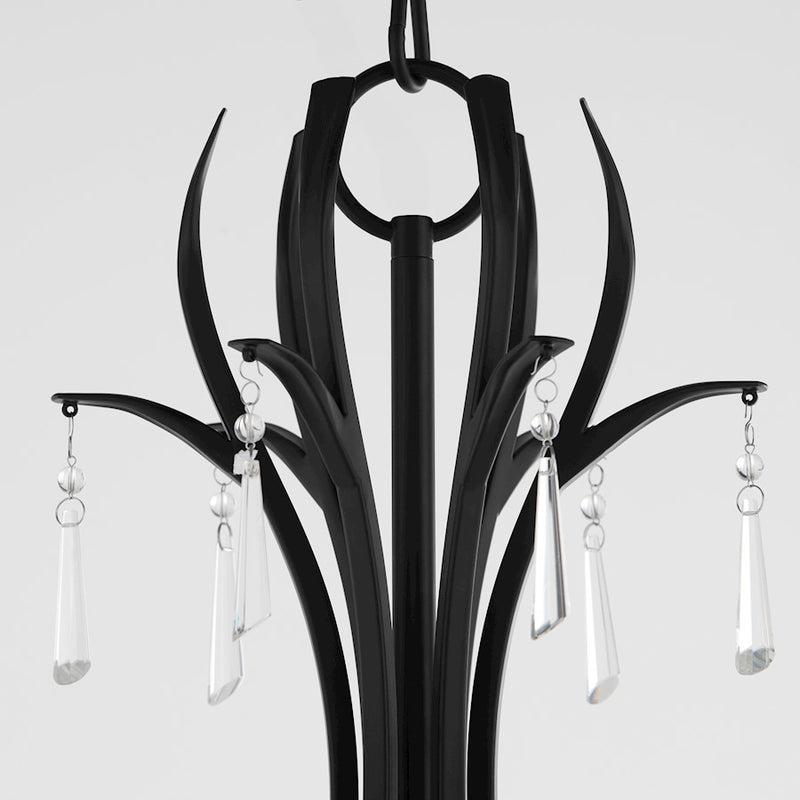 Quorum Majesty 6Lt Ellipse Chandelier, Matte Black