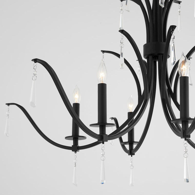 Quorum Majesty 6Lt Ellipse Chandelier, Matte Black