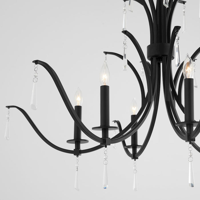 Quorum Majesty 6Lt Ellipse Chandelier, Matte Black