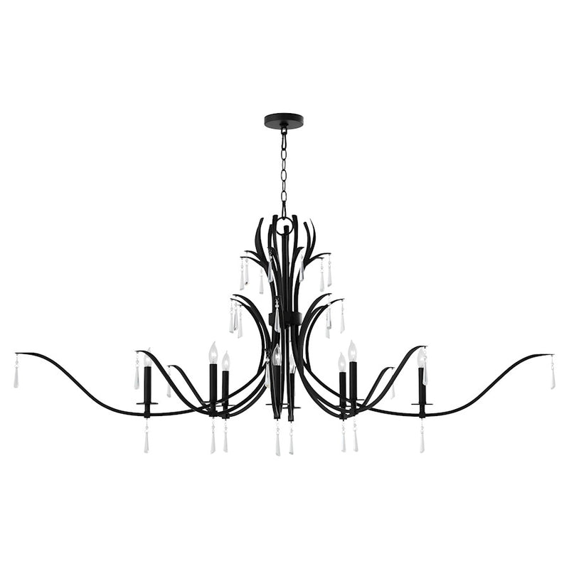 Quorum Majesty 8Lt Ellipse Chandelier, Matte Black