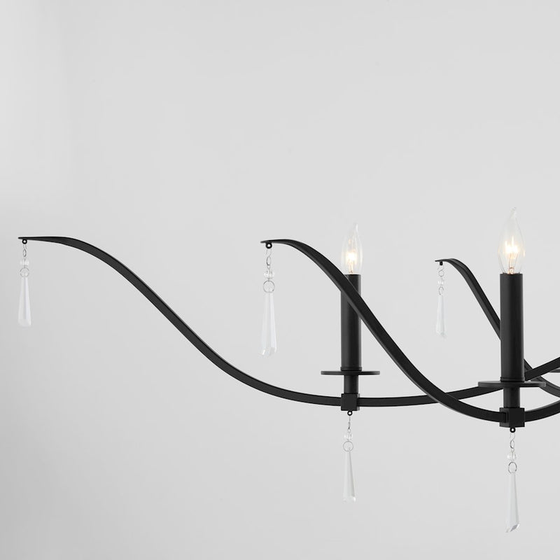 Quorum Majesty 8Lt Ellipse Chandelier, Matte Black