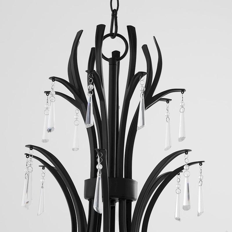 Quorum Majesty 8Lt Ellipse Chandelier, Matte Black