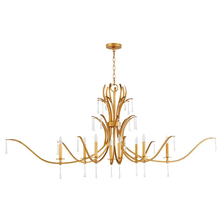 Quorum Majesty 8Lt Ellipse Chandelier, Gold Leaf - 621-8-74