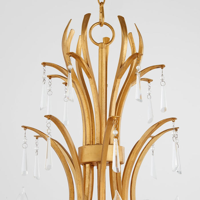 Quorum Majesty 8Lt Ellipse Chandelier, Gold Leaf