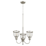 Quorum Omni 3 Light Chandelier, Satin Nickel