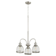 Quorum Omni 3 Light Chandelier, Satin Nickel