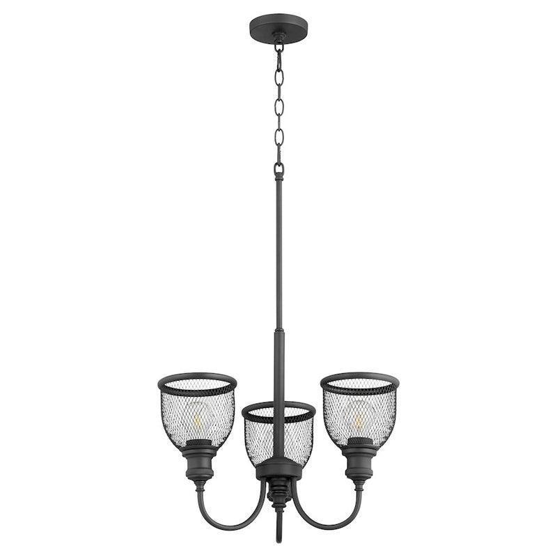 Quorum Omni 3 Light Chandelier, Noir