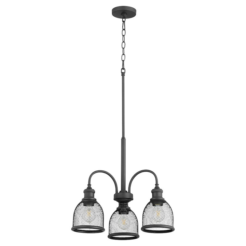 Quorum Omni 3 Light Chandelier, Noir