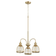 Quorum Omni 3 Light Chandelier, Aged Brass